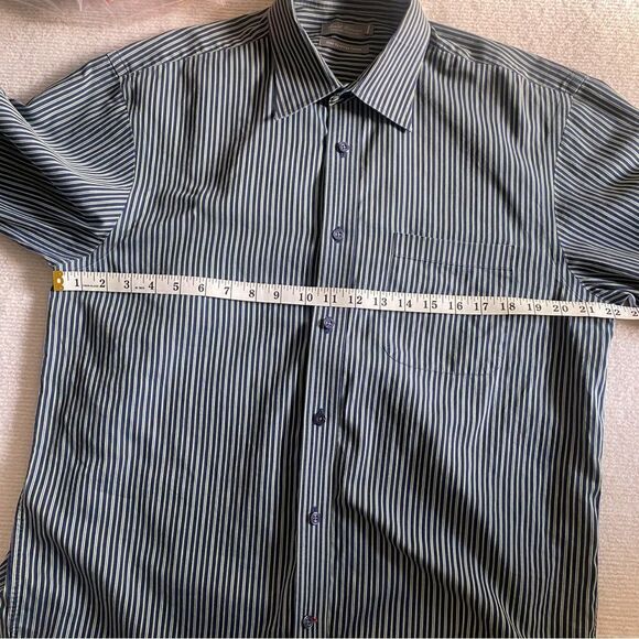 Daniel Cremieux Men's Dress Shirt Button Down Blue Green Stripes Casual Formal - Picture 6 of 7